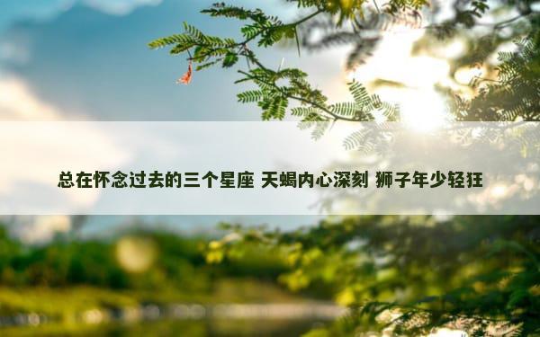 总在怀念过去的三个星座 天蝎内心深刻 狮子年少轻狂